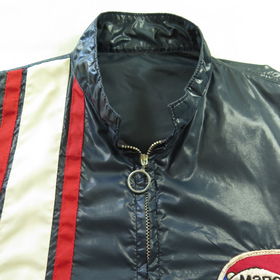 Vintage 80s Racing Jacket Mens M The Wet Look Maremount Mufflers ...