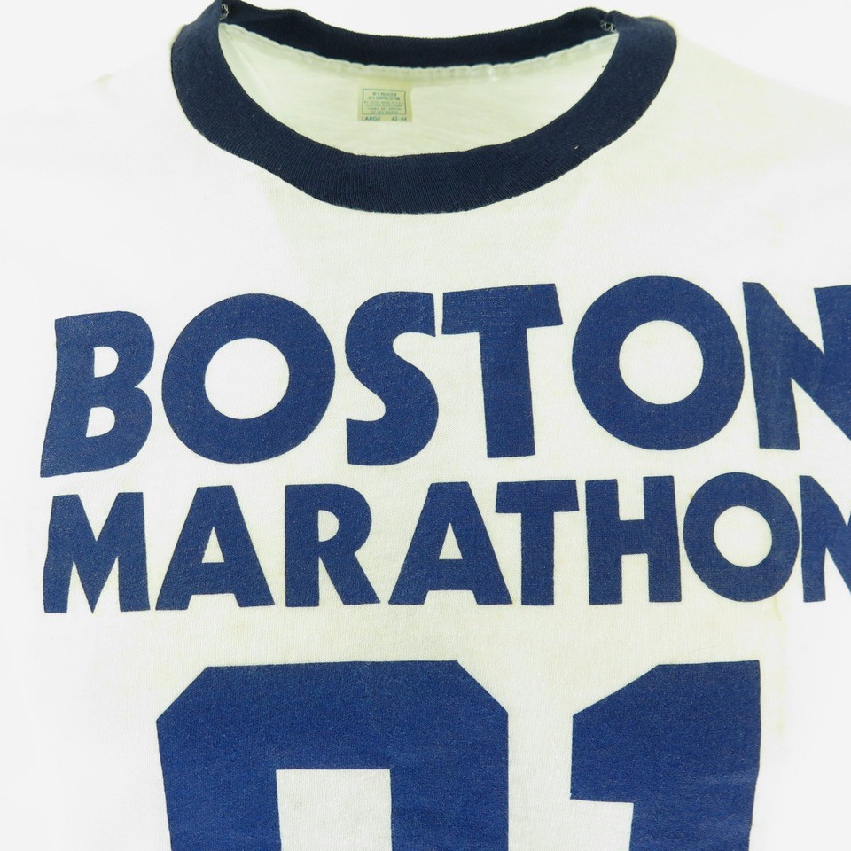 Vintage 80s Boston Marathon T-Shirt L Deadstock 1981 Soft Thin USA Made |  The Clothing Vault