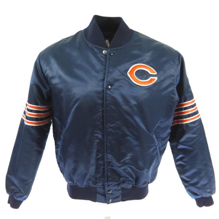Vintage 80s Chicago Bears Starter Jacket Mens L Satin NFL Football ...