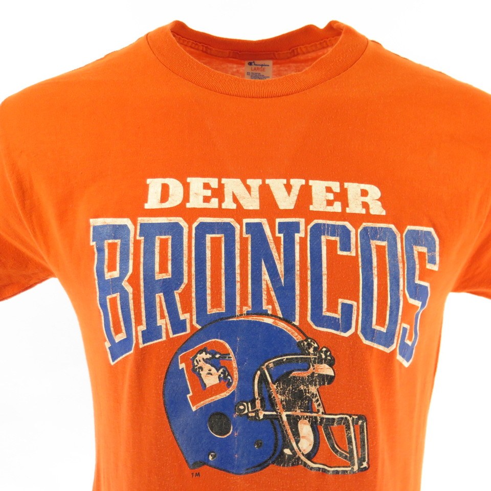 Vintage 80s Denver Broncos Football Single Stitch T-Shirt – Agent