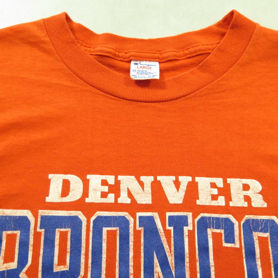 80s Vintage Denver Broncos Nfl Football T-shirt SMALL -   UK