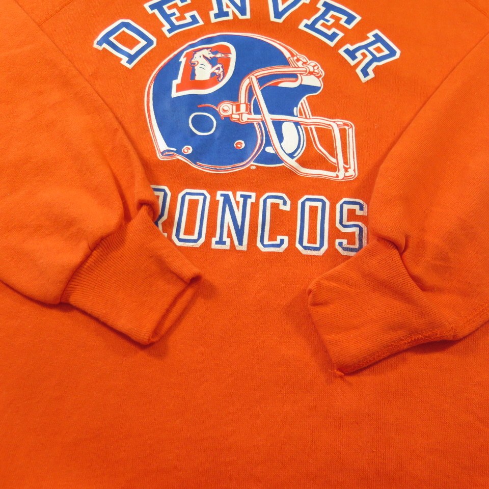 CustomCat Denver Broncos 80's Vintage NFL Hoodie White / 3XL