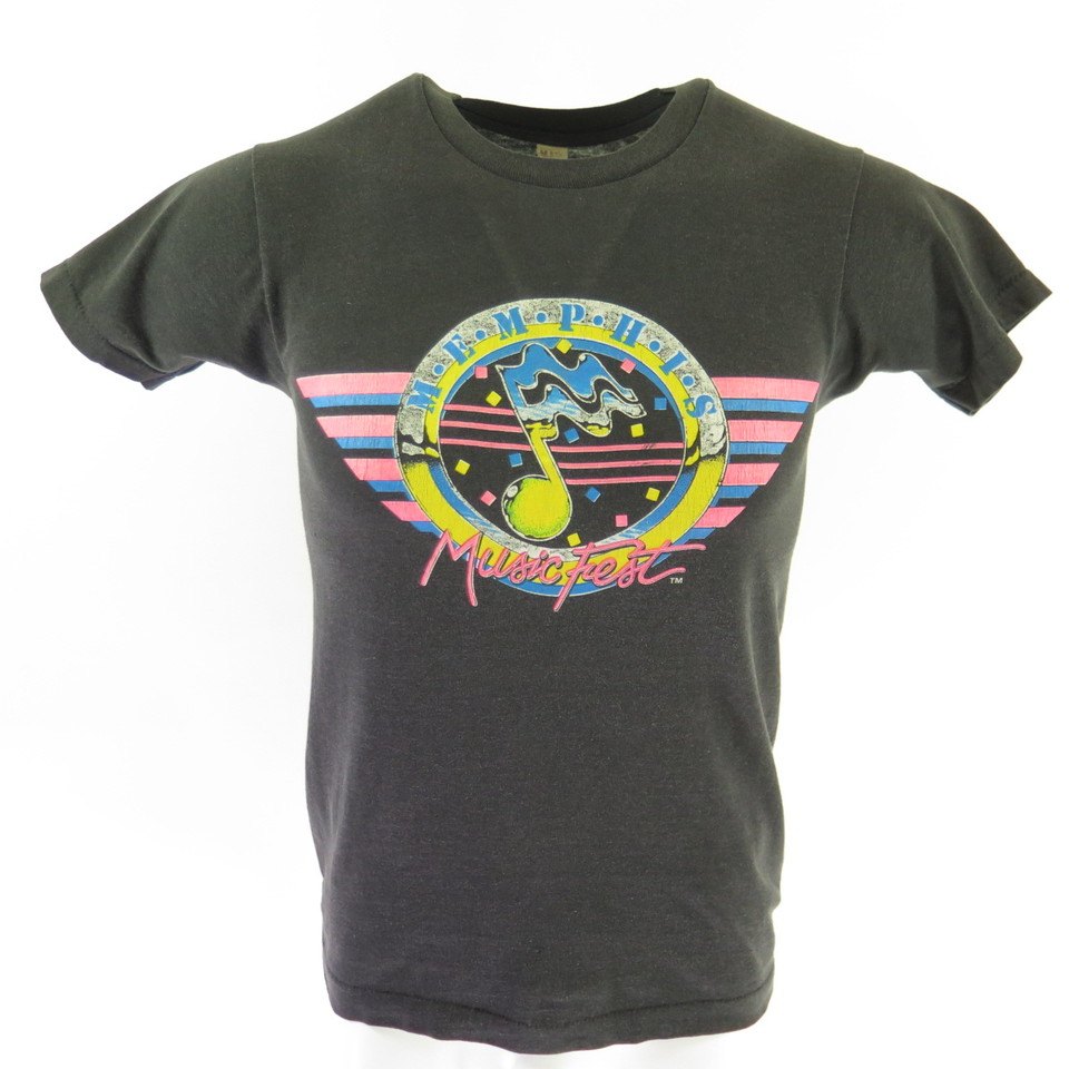 Vintage 80s Music Fest Band T-Shirt Mens M Memphis Tour Screen Stars 50/50  USA