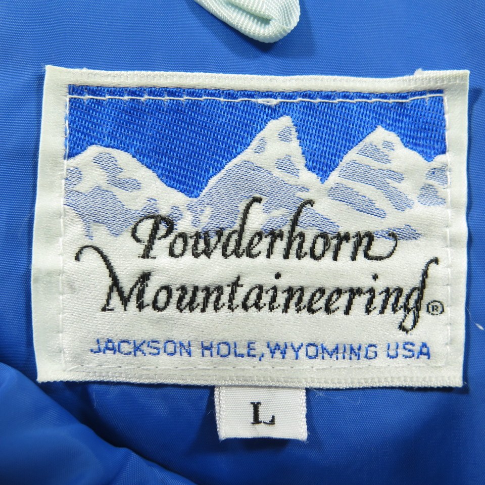 Vintage 80s Powderhorn Ski Jacket Mens L Retro Mountaineering Down ...