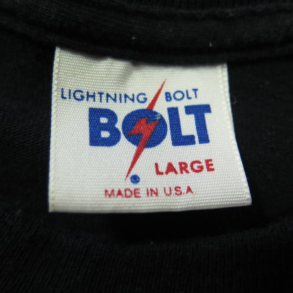 Vintage 80s Team Lightning Bolt TShirt Large Deadstock Retro Neon USA