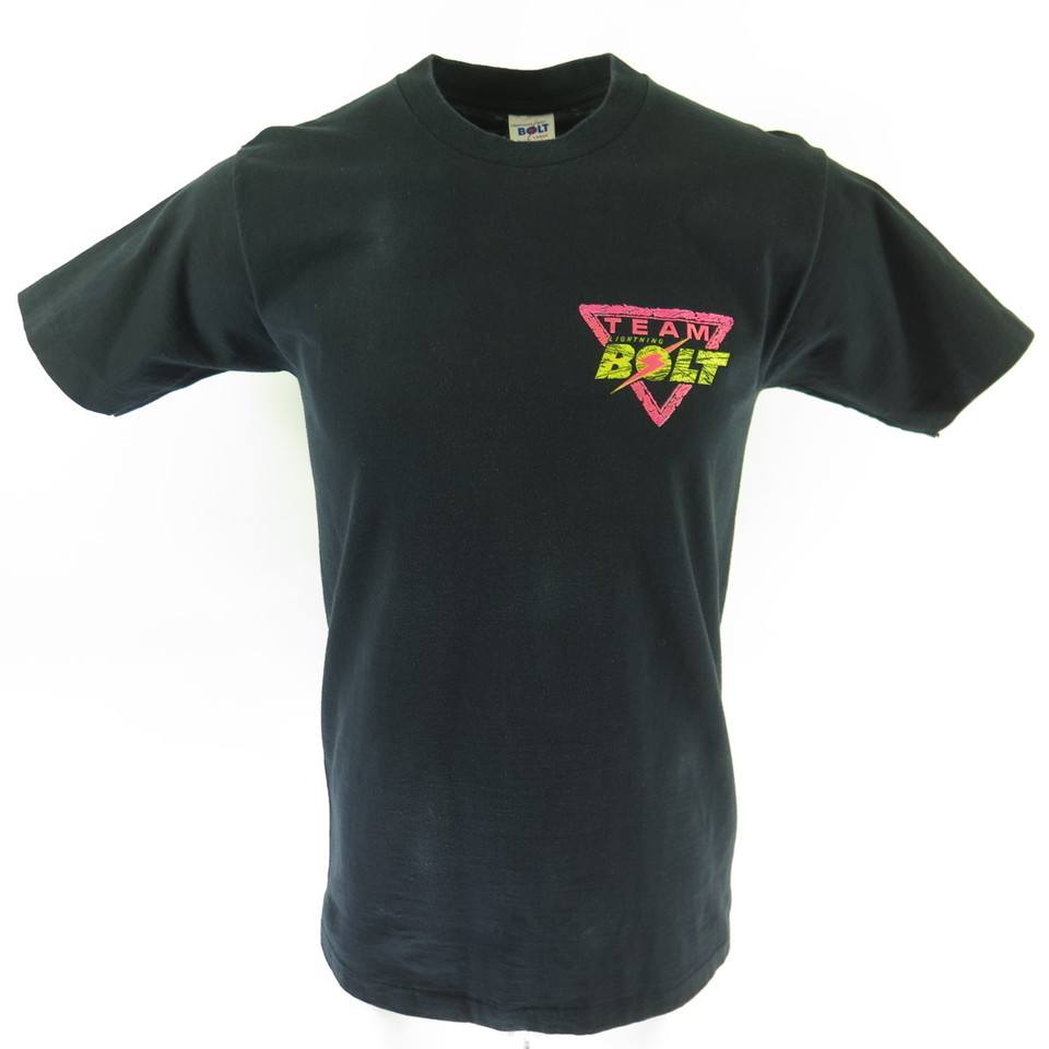 Vintage 80s Team Lightning Bolt T-Shirt Large Deadstock