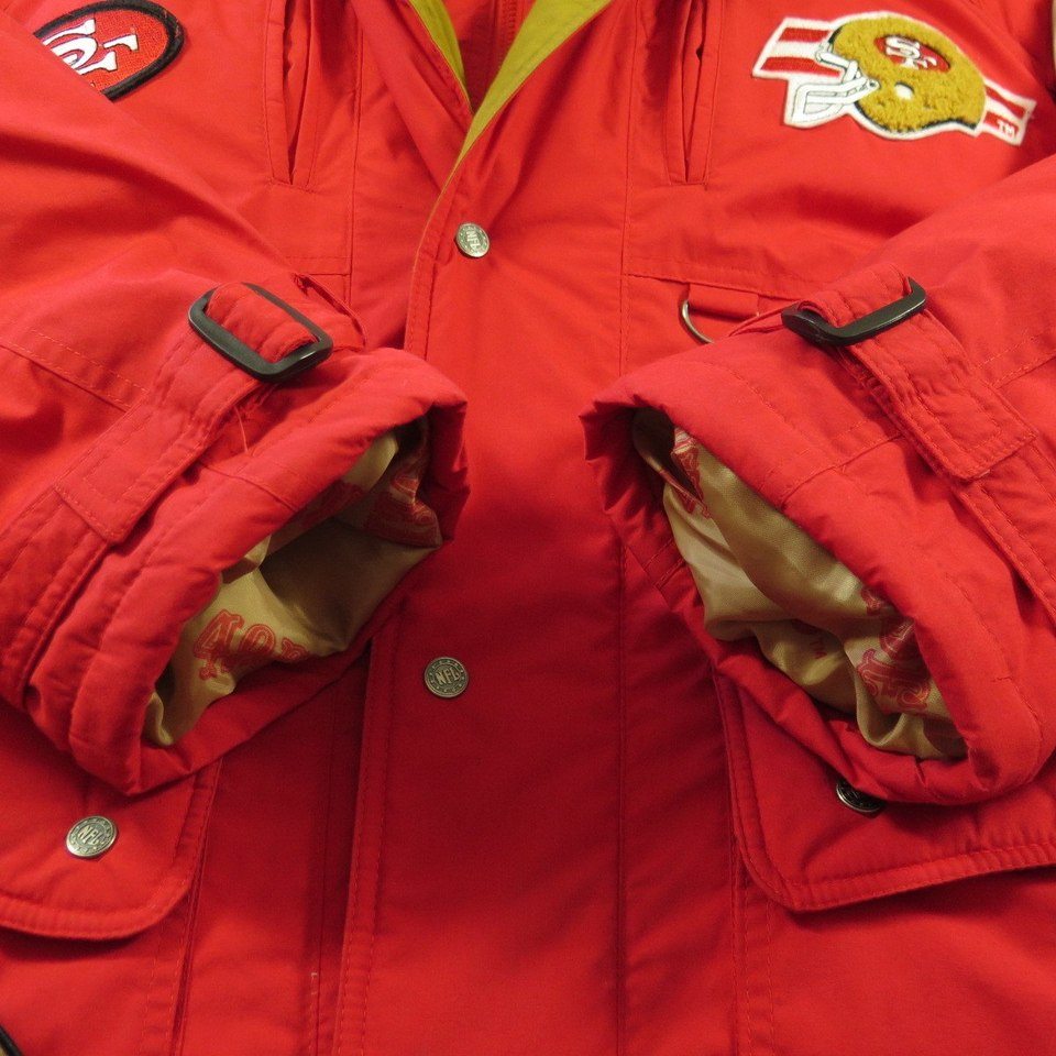 Vintage 90's San Francisco 49ers NFL Logo Athletic Large Full Zip  Striped Jacket