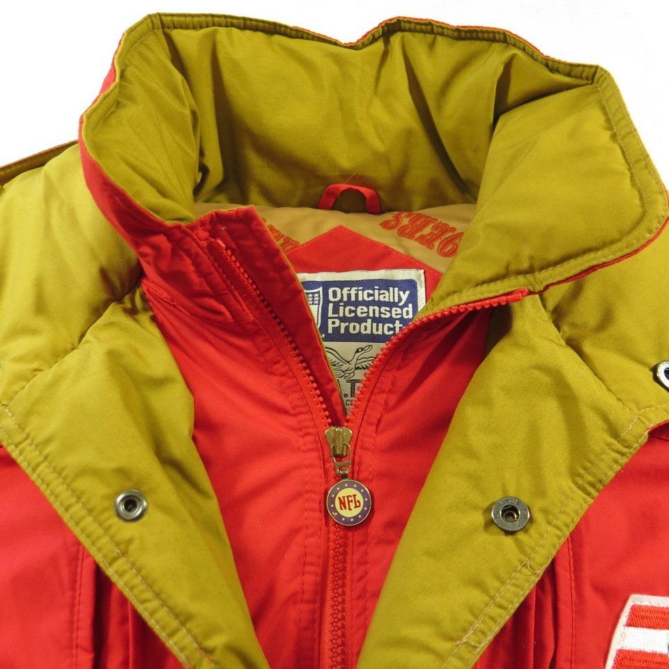 Vintage 90s San Francisco 49ers Sideline Coat Jacket L NFL Fat