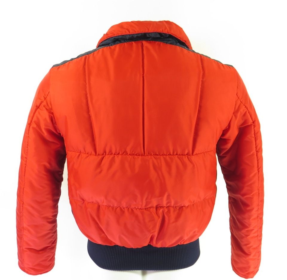 Vintage 80s Goose Down Ski Jacket Mens Medium Red Slalom Retro ...