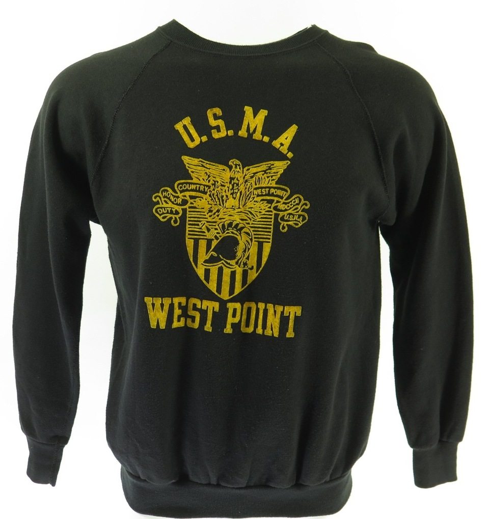 Vintage 80s West Point Sweatshirt Mens L Deadstock Flock Print Crest ...