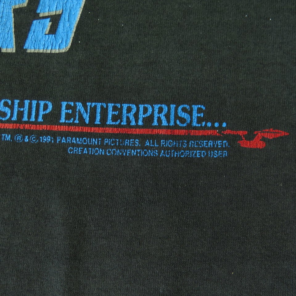 Vintage 90s Star Trek T-Shirt XL 25 Years TV Show 50/50 Enterprise