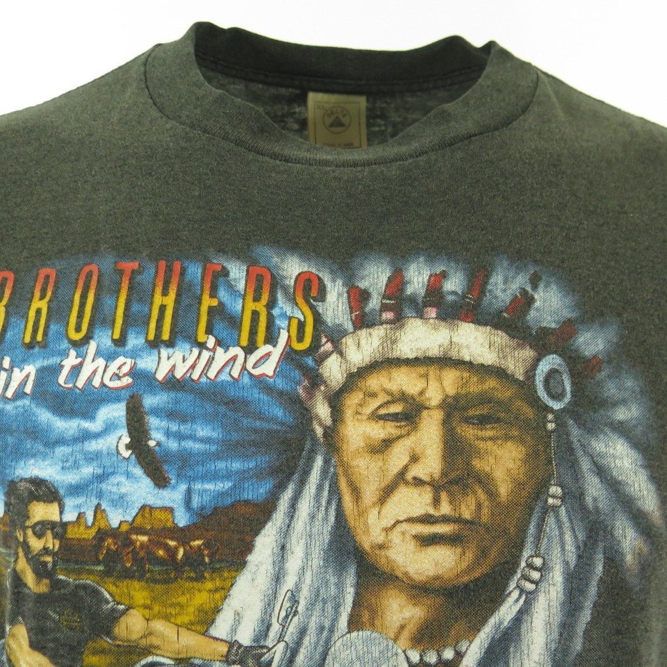 Vintage 90s 3D Emblem Harley T-shirt XL Easy Rider Brothers in the Wind 3D  | The Clothing Vault