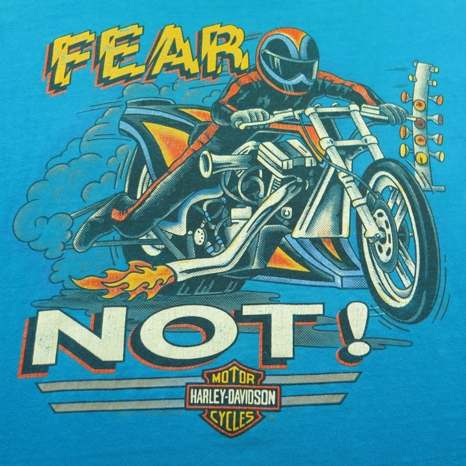 Vintage 90s Harley Davidson Shop T Shirt XL Fear Not California Workshop |  The Clothing Vault