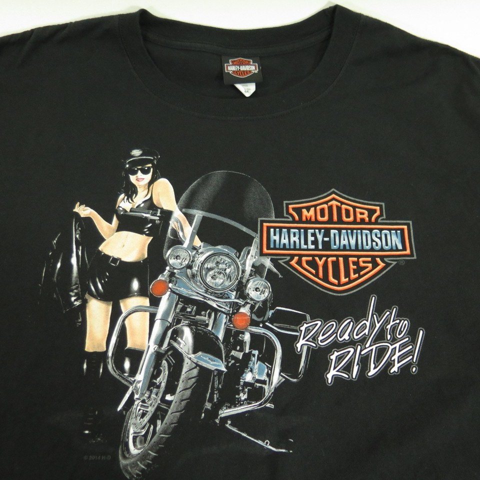 Harley Davidson Men's White Century Classic Pin Up T Shirt