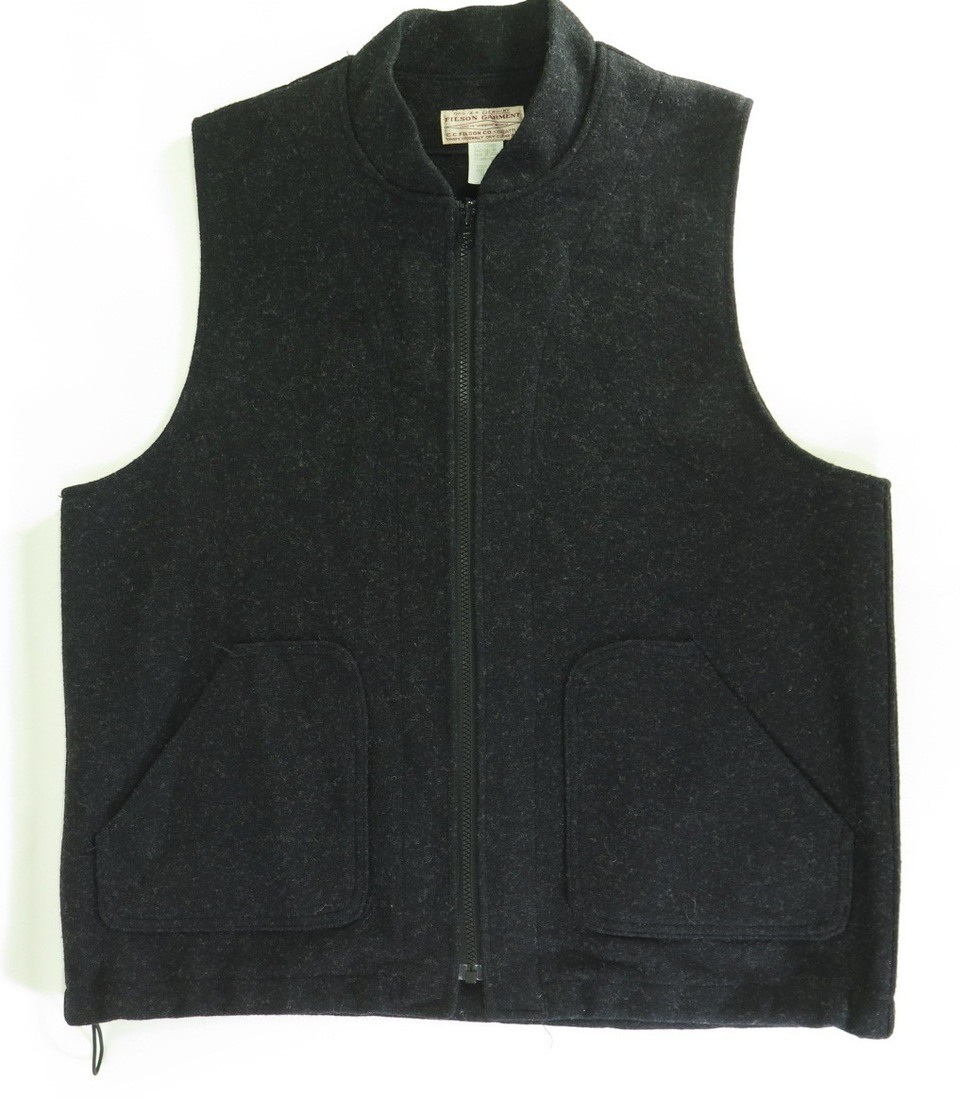 CC Filson Mackinaw Vest Mens L Black Virgin Wool D Pockets | The ...