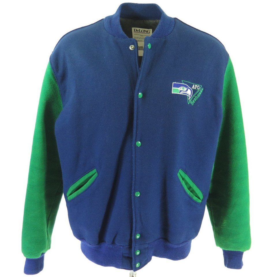 NFL DEEP NAVY SEATTLE SEAHAWKS VARSITY JACKET (XXL)