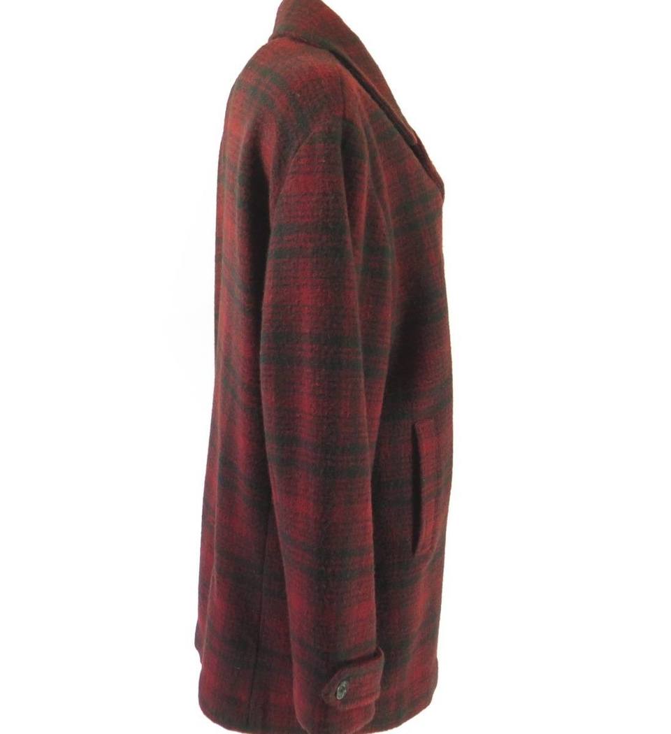 Eddie Bauer Pea Coat Womens XL Peacoat Shadow Plaid Wool Red Black | The  Clothing Vault