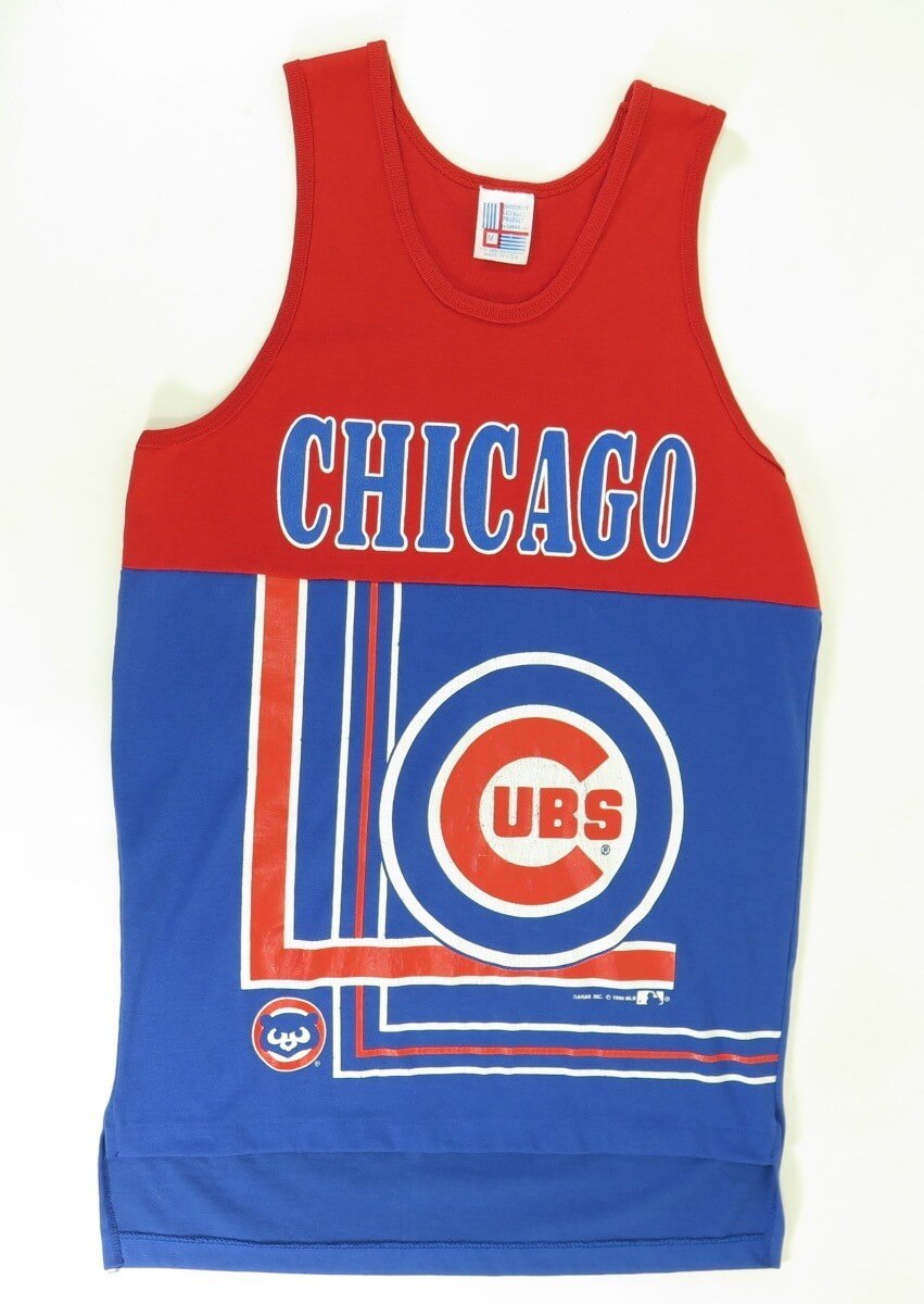 Vintage 90s Chicago Cubs Tank Top Mens M Deadstock MLB Baseball