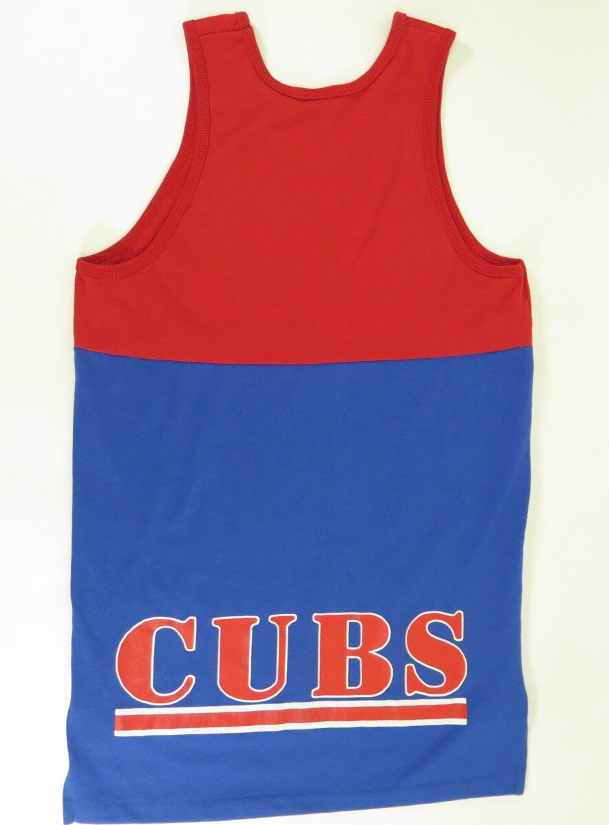 Vintage 90s Chicago Cubs Tank Top Mens M Deadstock MLB Baseball Two Tone  50/50