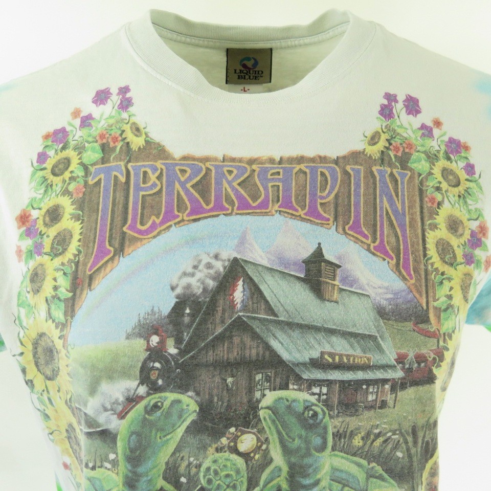 Vintage 90s Grateful Dead Terrapin Station T-Shirt L Tie Dye Skull ...