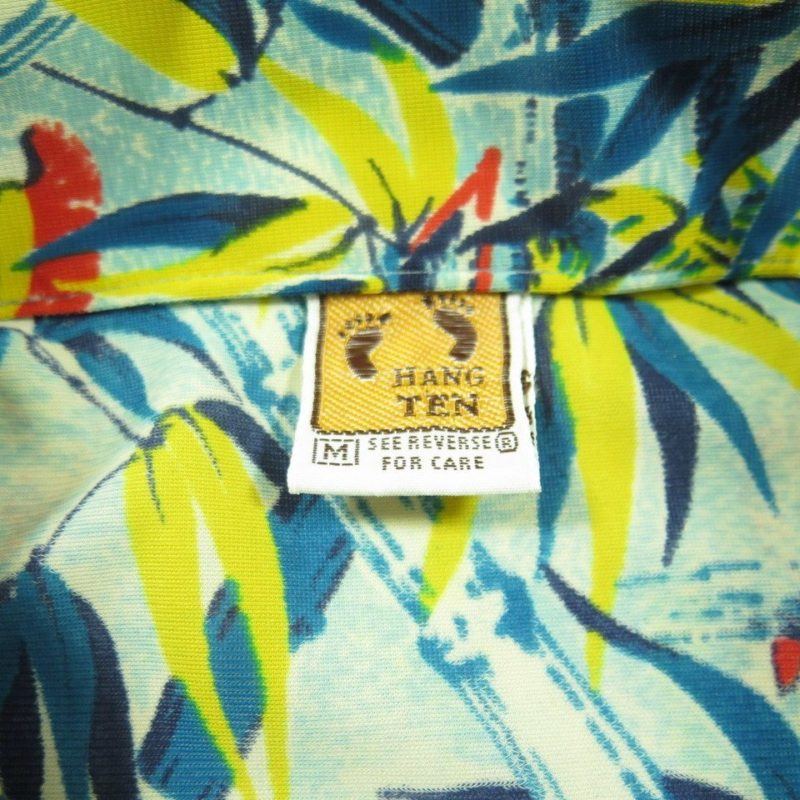 Vintage 60s Hang Ten Hawaiian Shirt Mens Medium Tropical Beach Poly ...
