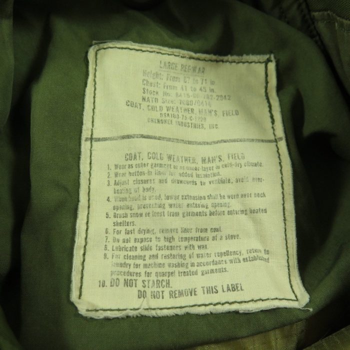 Vintage 70s M-65 Field Jacket L Military w Liner Brass Zip OG-107 | The ...