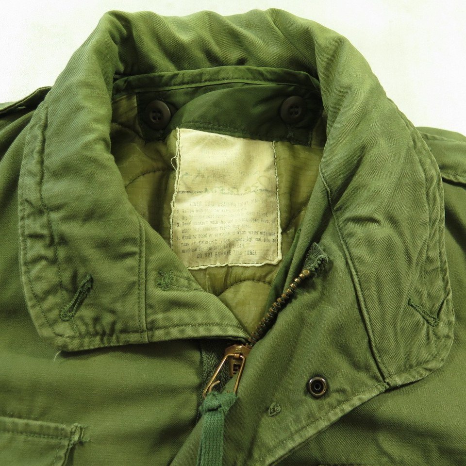 Vintage 70s M-65 Field Jacket L Military w Liner Brass Zip OG-107 | The ...