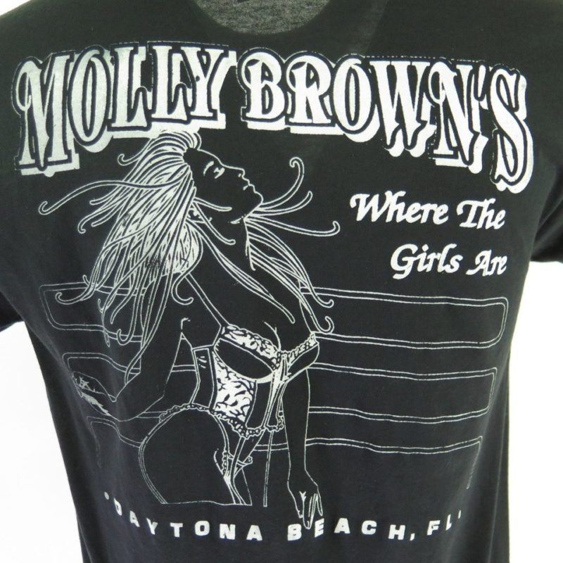 Vintage 80s Gentlemens Club T-shirt L Deadstock Molly Brown Strip Girls ...