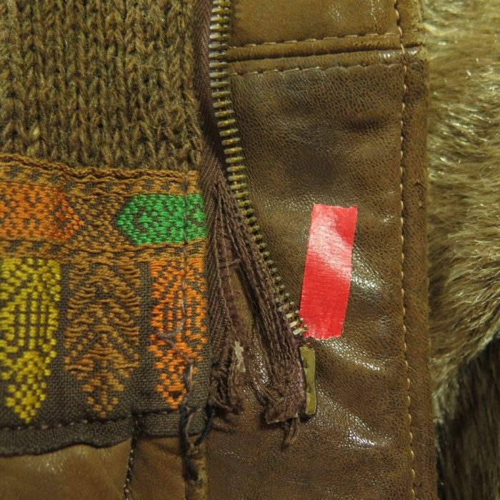 Vintage 70s Alaskan Faux Fur Coat Jacket 46 Robert Lewis Native 