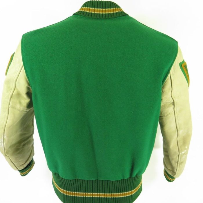 Vintage 70s Varsity Letterman Jacket Mens 42 Whiting Two Tone Chenille