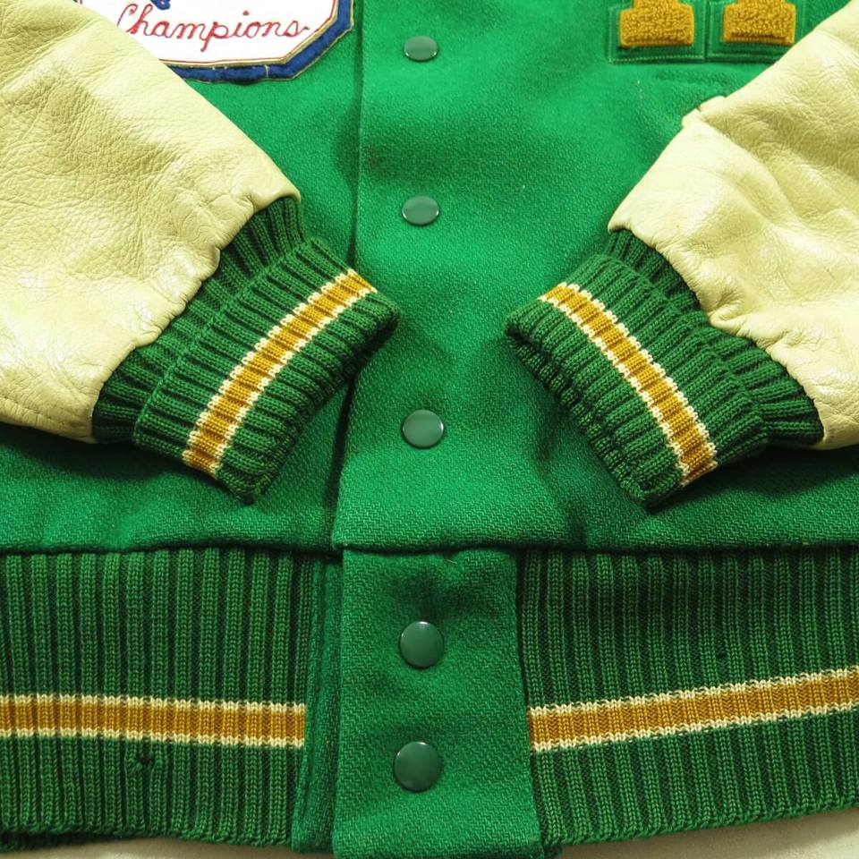 Vintage 70s Varsity Letterman Jacket Mens 42 Whiting Two Tone