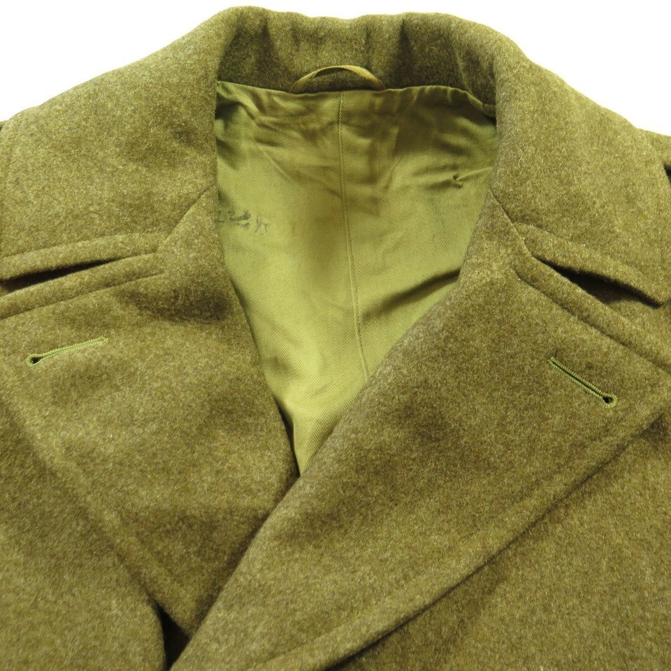 Vintage 40s WWII Overcoat 42 R Deadstock US Military Melton Wool Coat ...