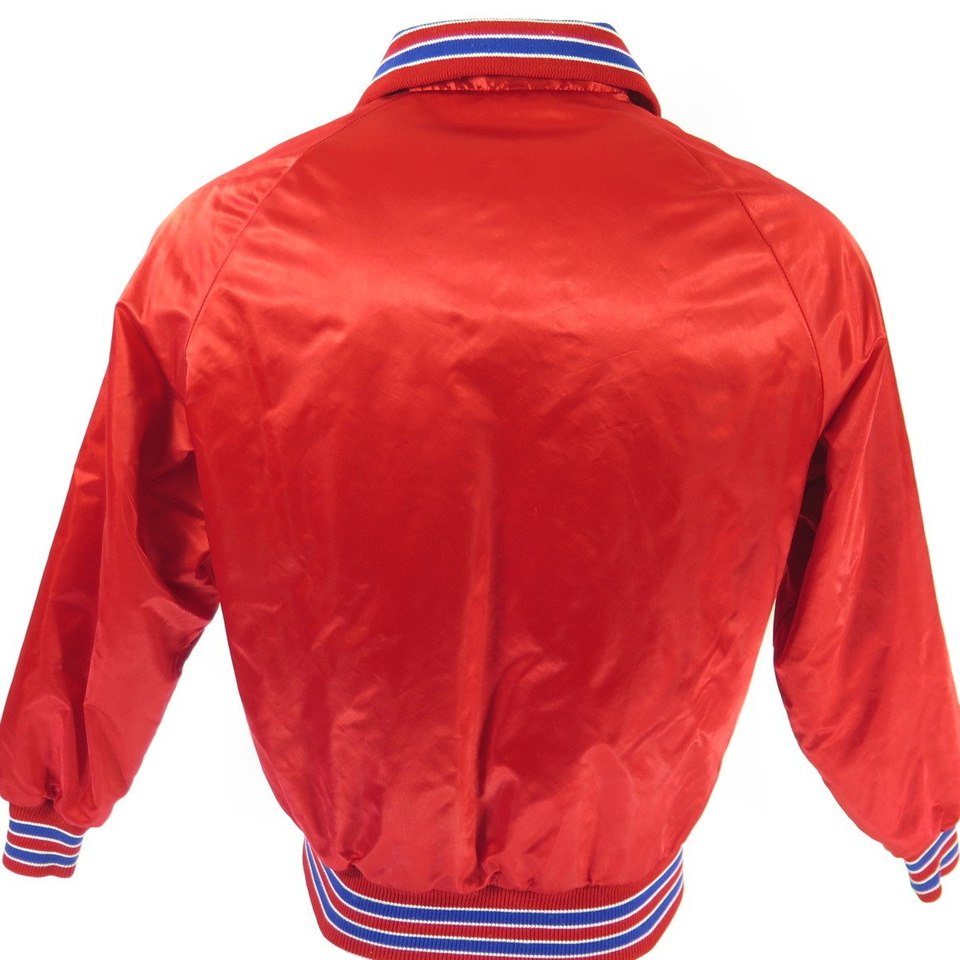 Vintage 80s Hart Patches Jacket Medium Red Satin Insulated | The