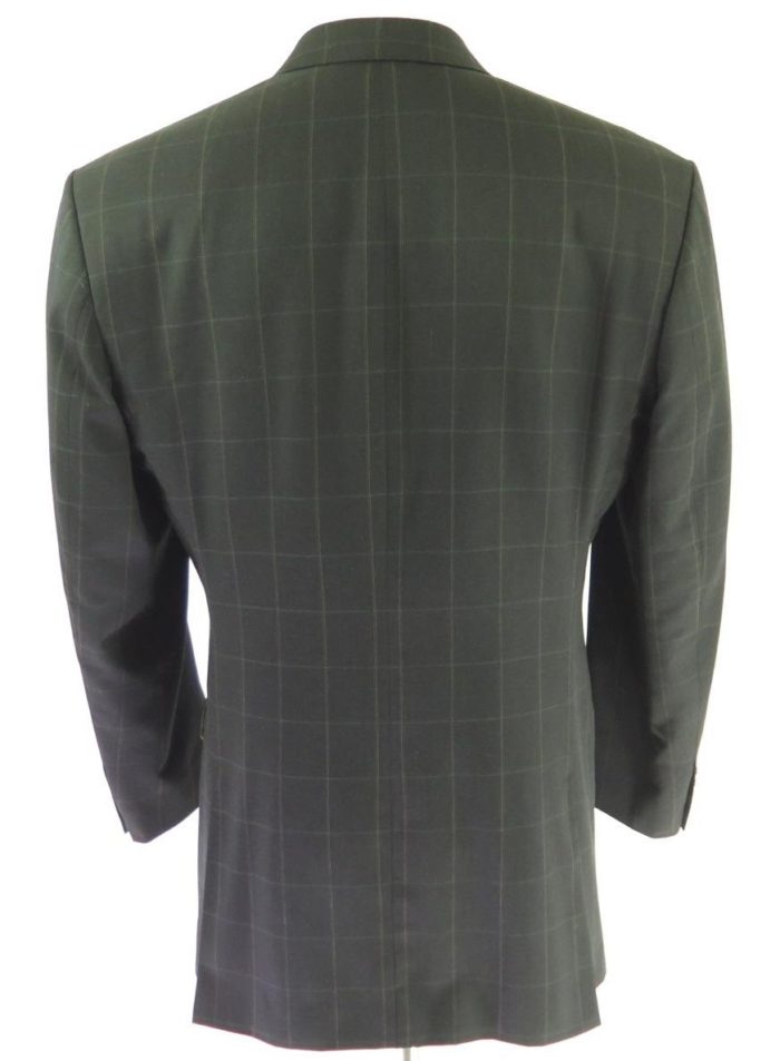 Plaid Black Wool Suit Jacket Men 42 Long Large Pants 34x30 Classic 3 ...