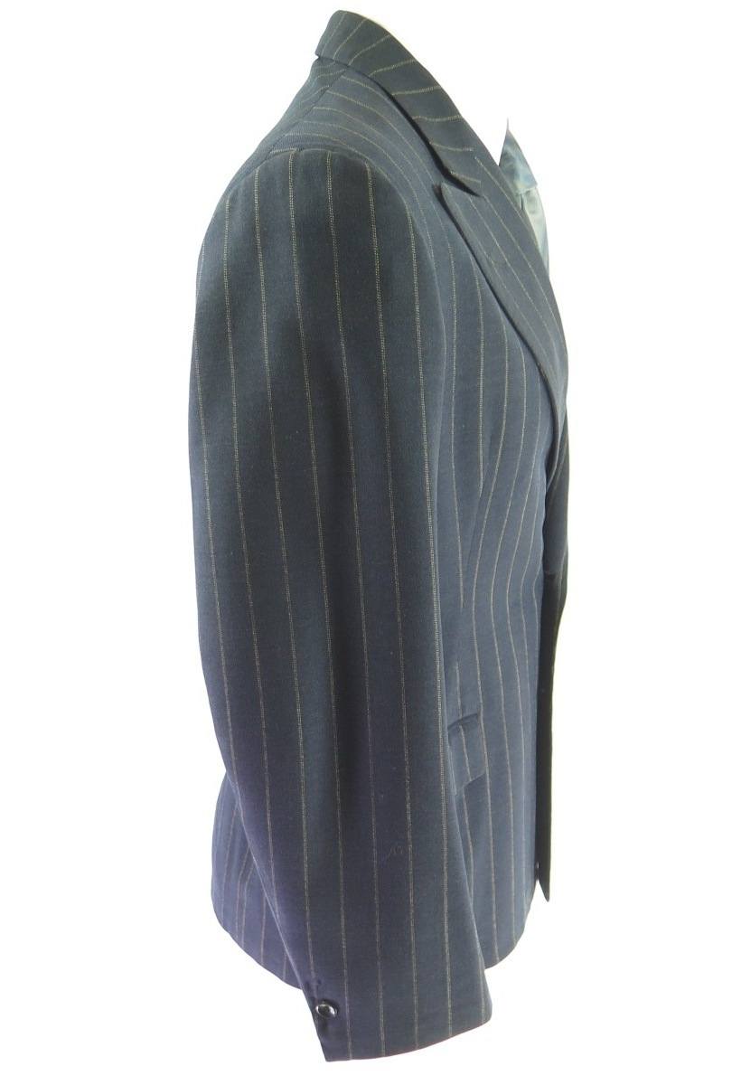 Vintage 40s Mobster 2 Piece Suit Jacket Mens 38 Pants 30x30 Pinstripe ...