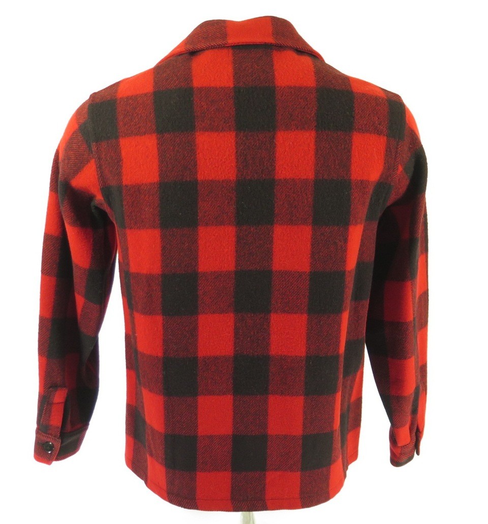 Vintage 50s Chippewa Jacket Mens M Red Black Buffalo Plaid Wool ...