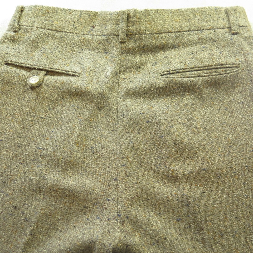 Vintage 60s Wool Suit Sport Coat 38 Long Pants 30 x 27 Nubby Fleck