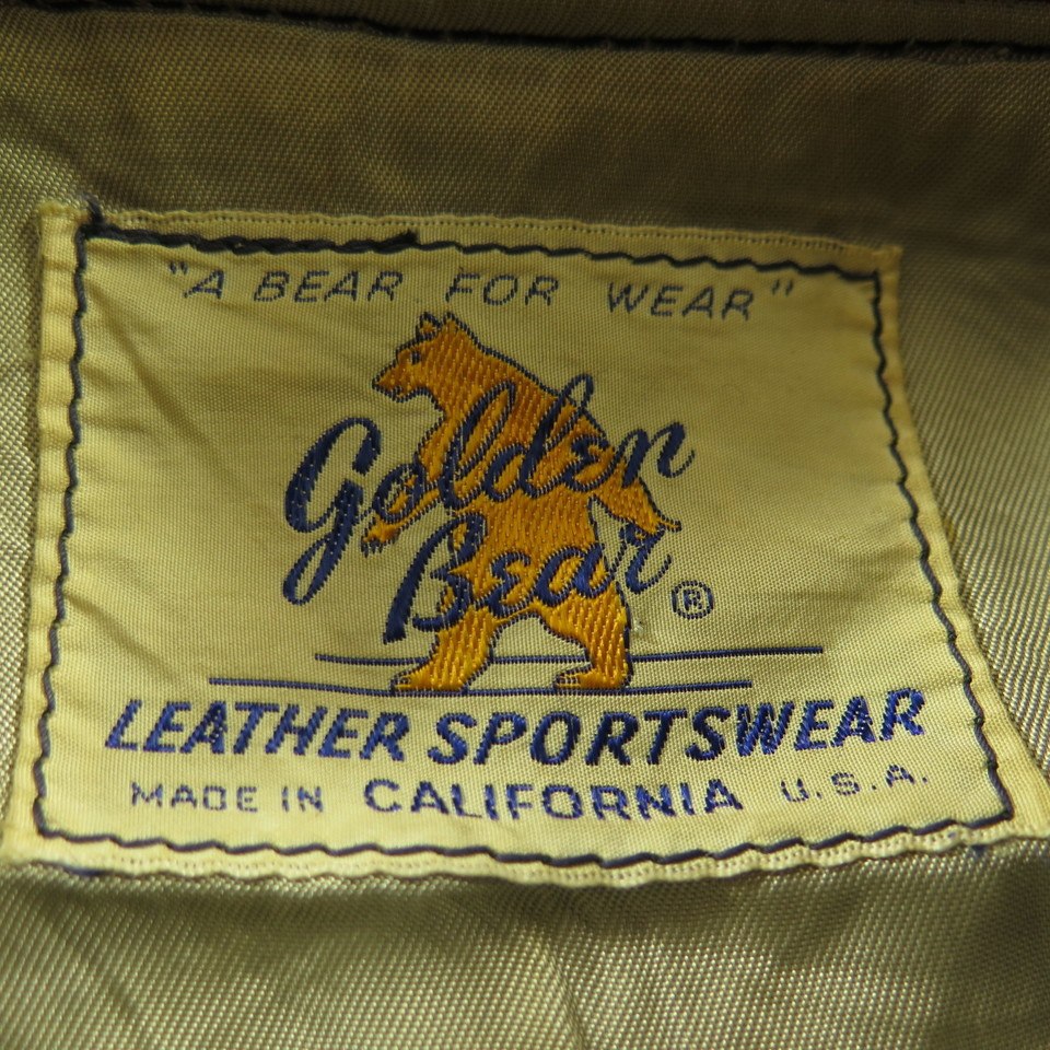 Vintage 50s Baseball Varsity Letterman Jacket L Golden Bear 1958 ...