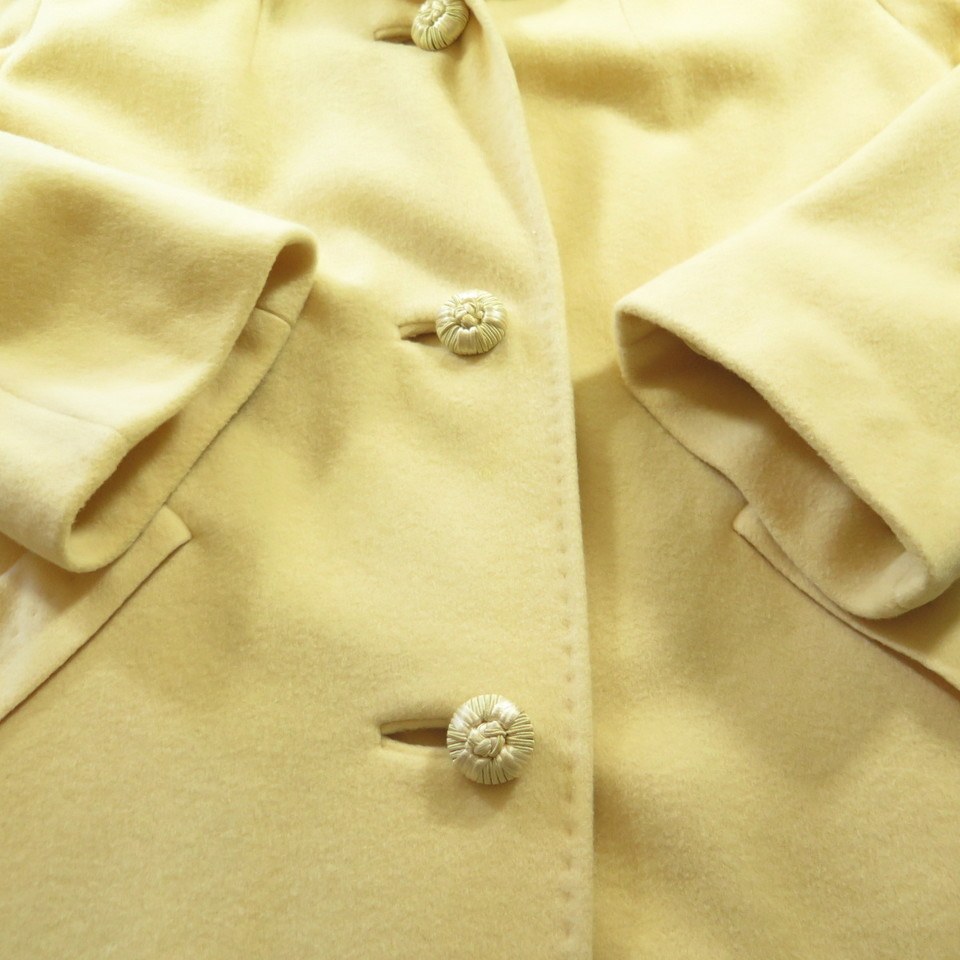 Vintage 60s 100 Cashmere Overcoat Coat Womens Xl Champagne Soft The