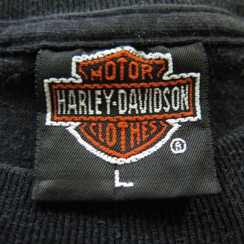 Vintage 80s 3D Emblem Harley Davidson T-shirt L Rattlesnake Sturgis 50/ ...