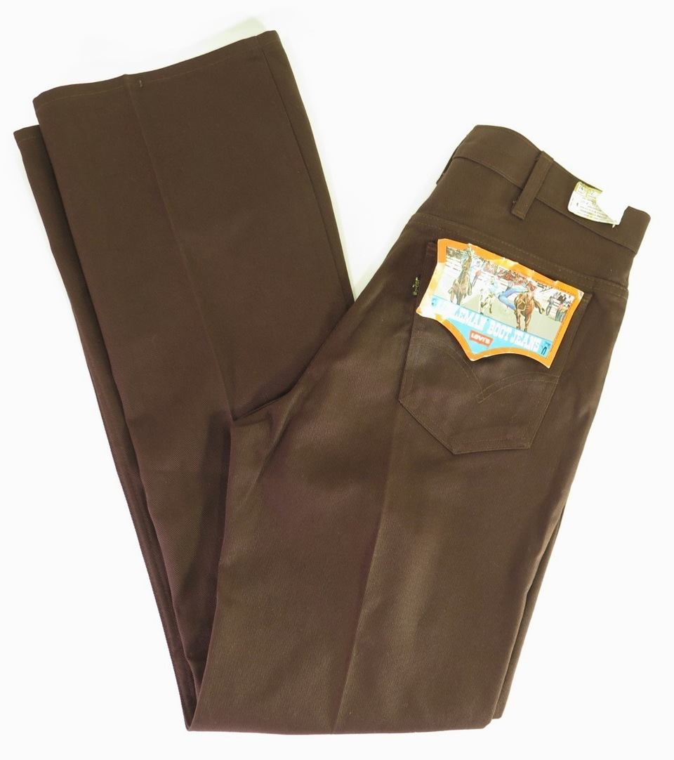 Vintage 60s Levis Saddleman Boot Jeans Mens 34x32 Deadstock Brown 