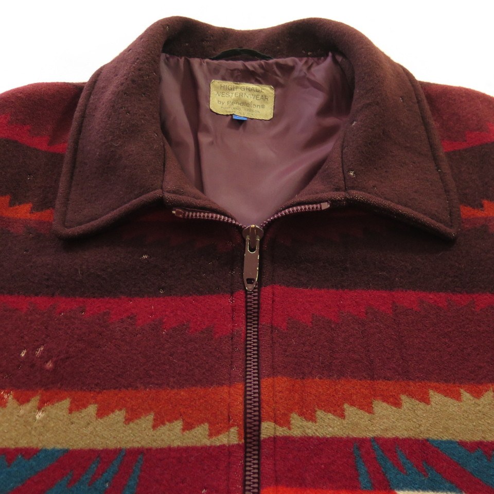 Vintage 90s Southwestern Pendleton Jacket Mens XL Wool Talon Zip