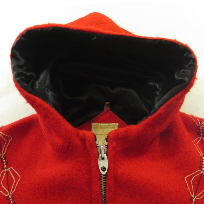 Vintage 60s Hudsons Bay Reversible Coat Womens XL Overcoat Red Chain ...