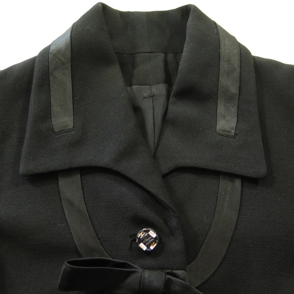 Vintage 50s Gabardine Jacket Womens M Laced Black Rockabilly | The ...