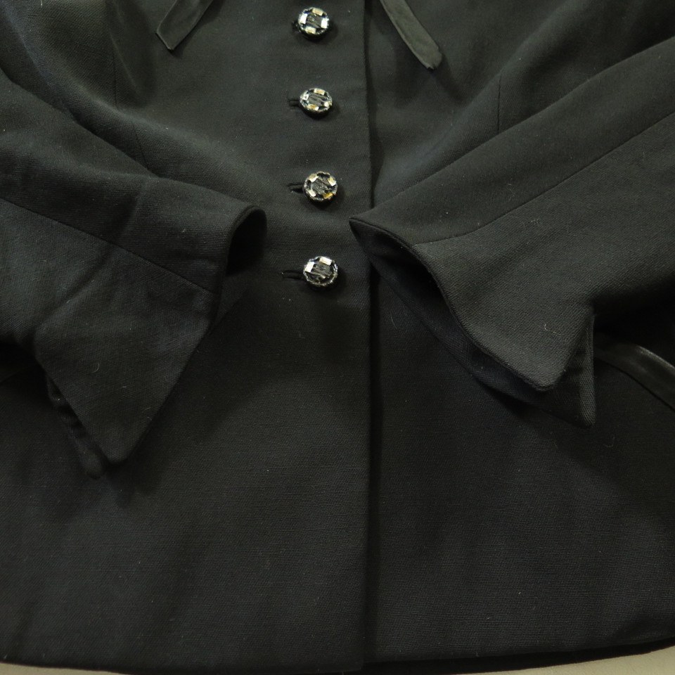 Vintage 50s Gabardine Jacket Womens M Laced Black Rockabilly | The ...