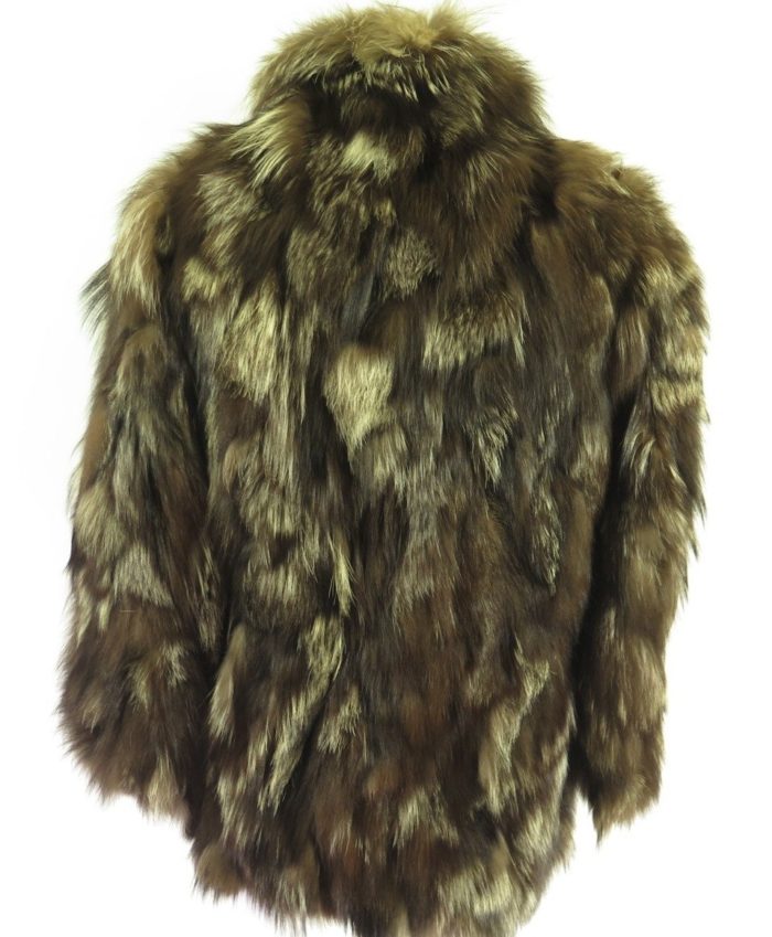 Vintage 60s Real Fox Fur Coat Womens M Soft Brown Floral Brocade | The ...