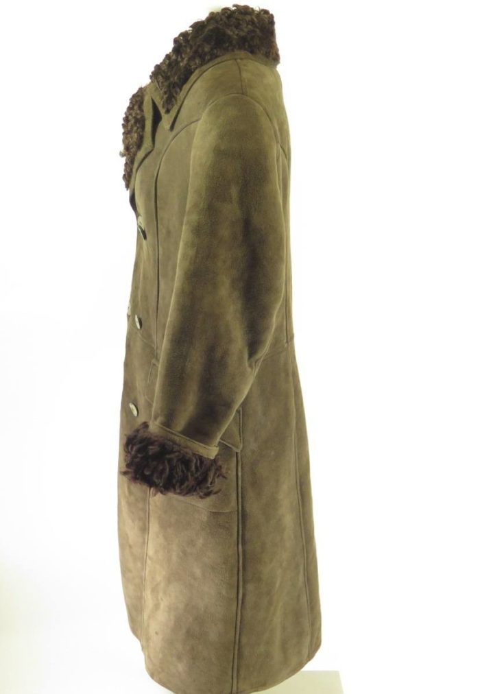Vintage 80s Sheepskin Shearling Overcoat Coat Mens XL Scottish Lambskin ...