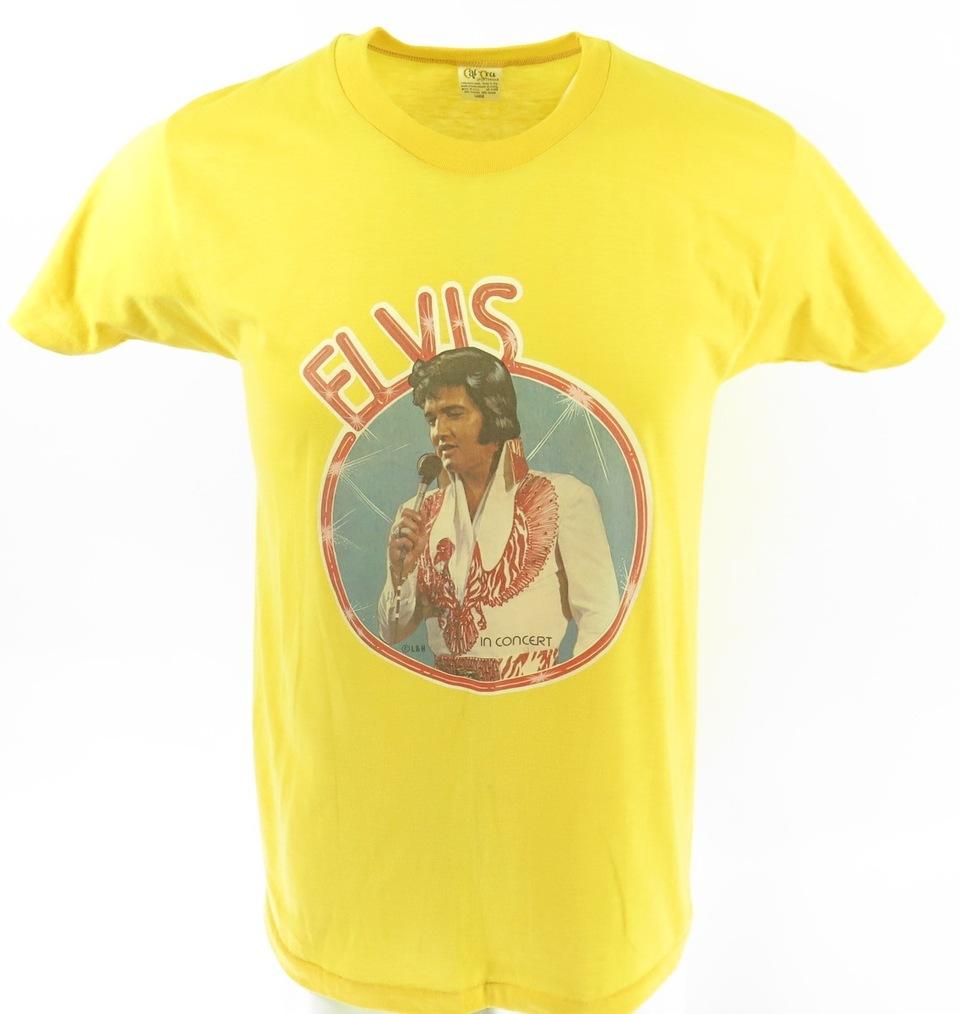 70s Elvis Presley T-Shirt Mens L Deadstock Cal-Cru Thin 50/50 | The Clothing Vault