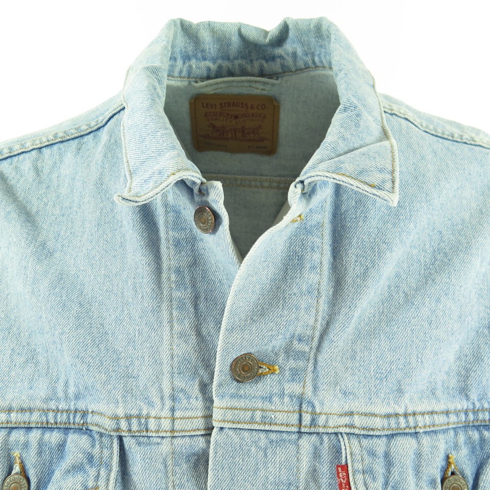 Vintage 90s Levis Type III Trucker Jacket Men XL Deadstock Red Tab USA ...