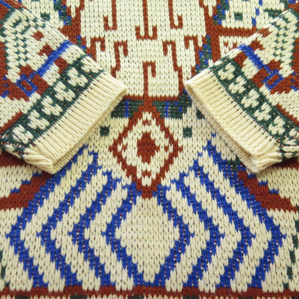 Vintage 60s Aztec Sweater Mens XL Forum Sportswear Acrylic The   70s Native American Sweater H62G 8 